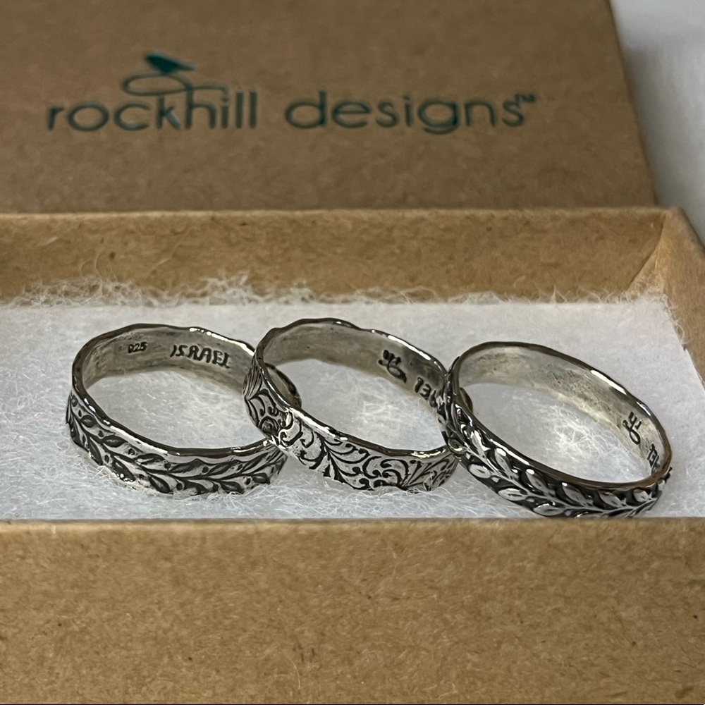 Set of 3 Sterling Silver Stackable Rings